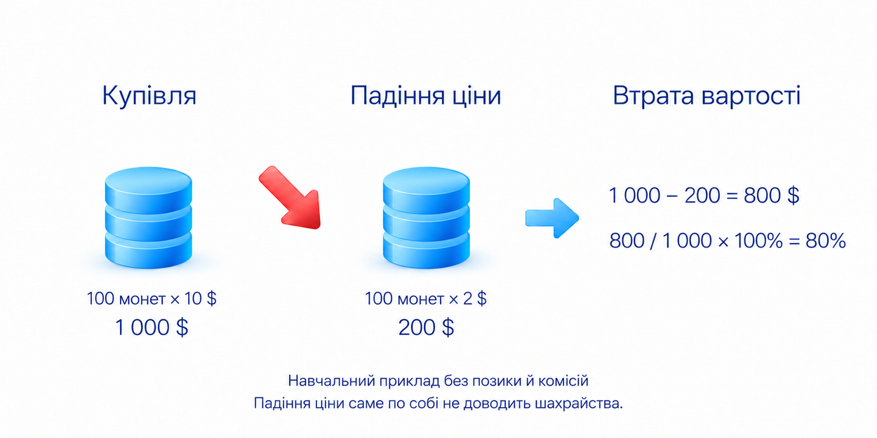 Вартість умовної покупки зменшується з 1000 до 200 доларів, на 800 доларів або 80 відсотків