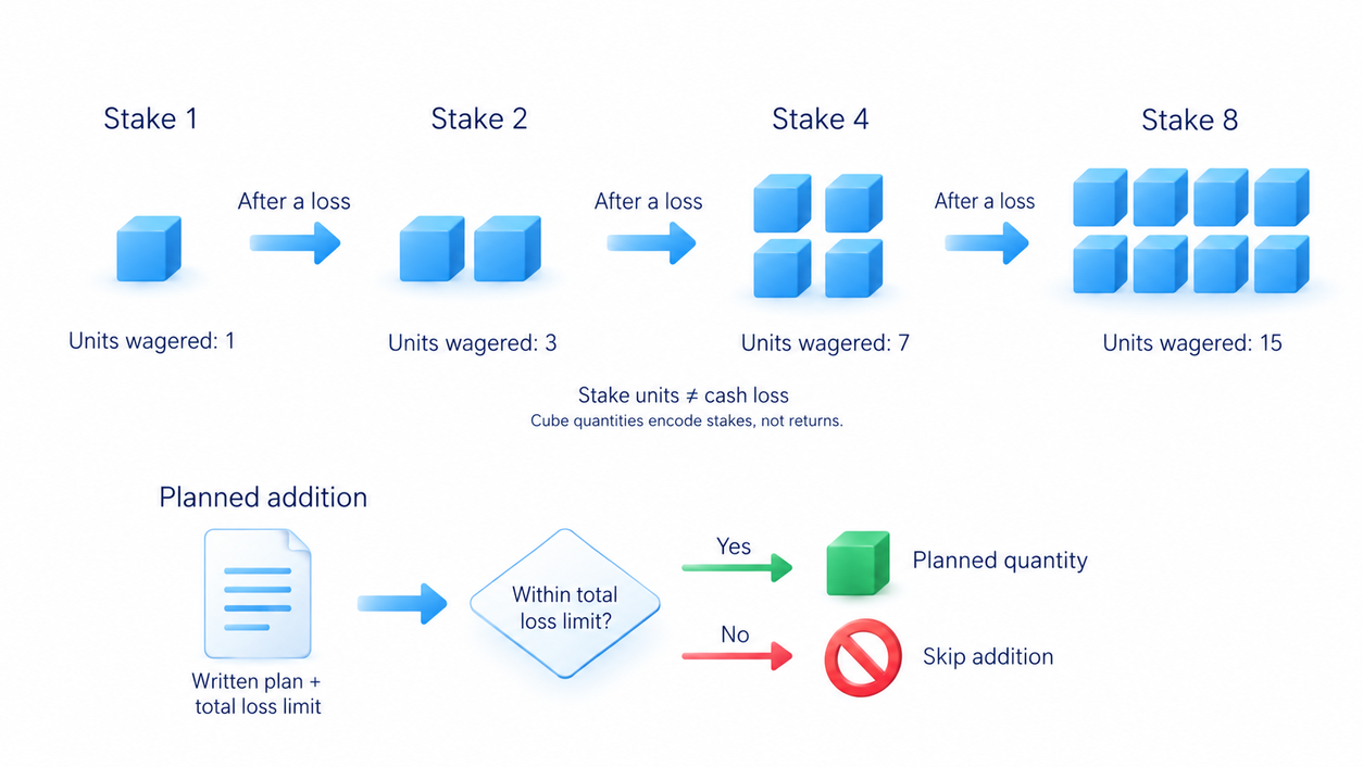 Doubling stakes after losses