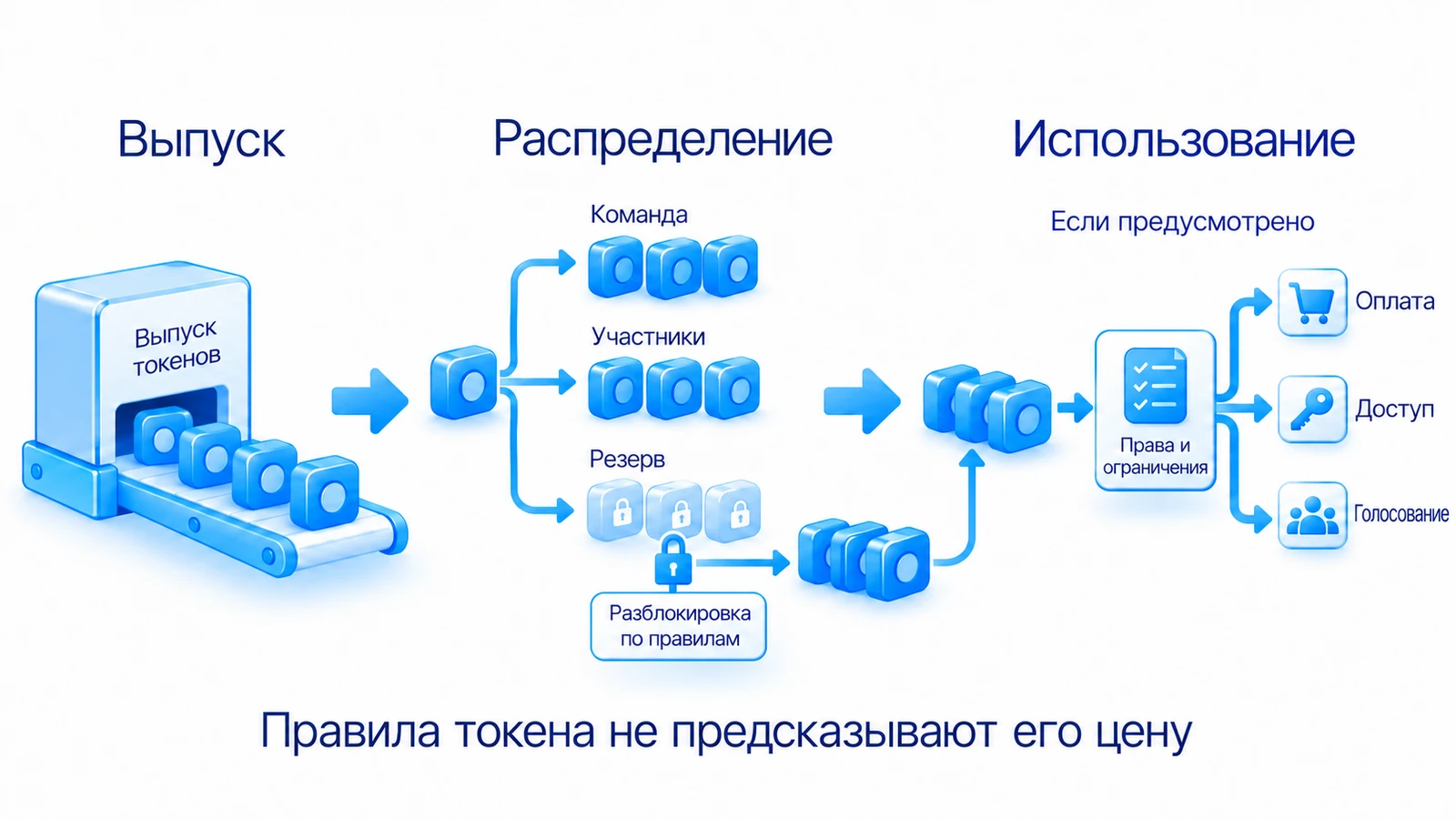 Токеномика связывает выпуск, распределение и использование токена; эти правила помогают оценивать предложение и ограничения.