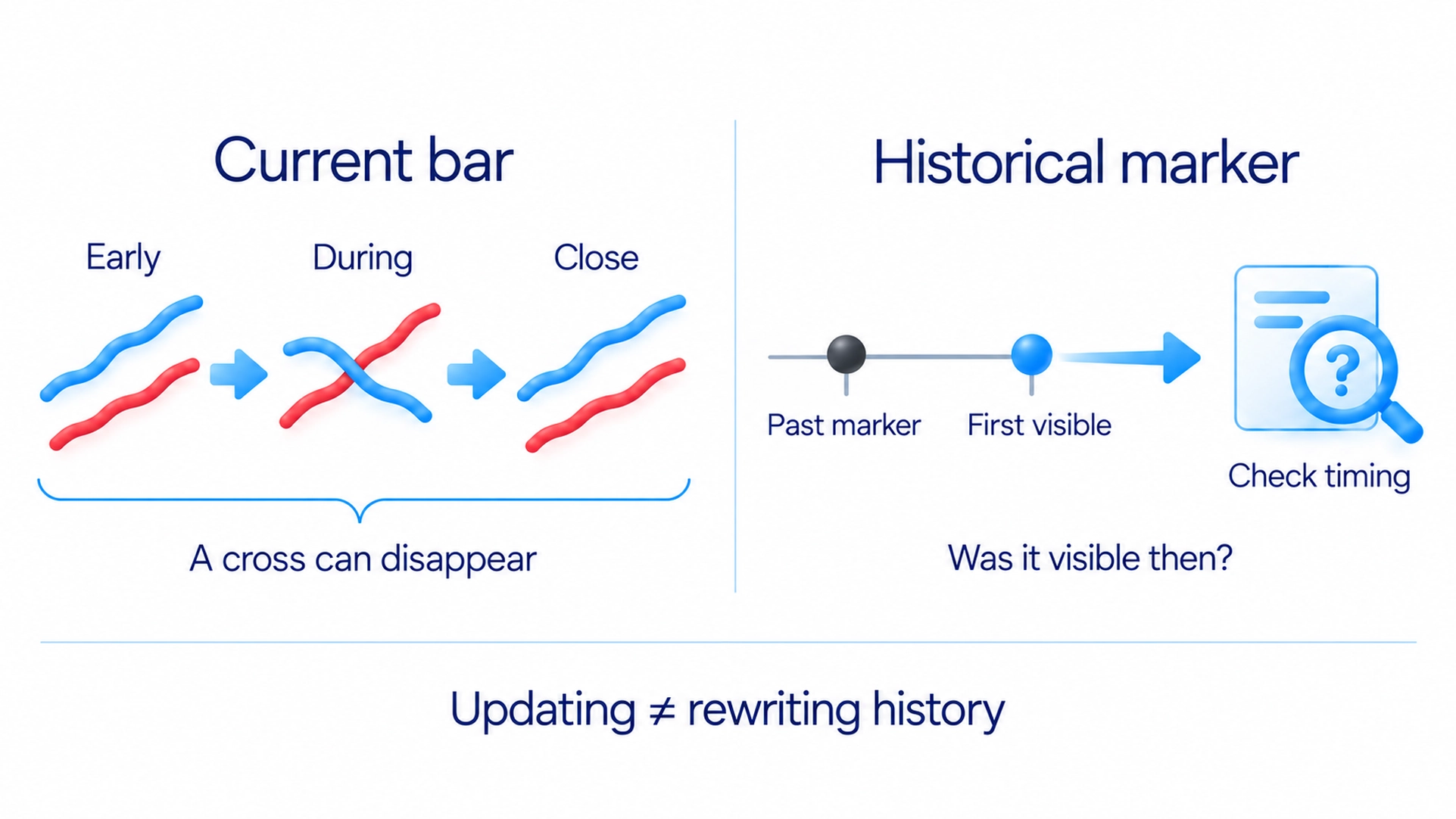 An unfinished-bar crossover may disappear; historical marker availability needs a separate check